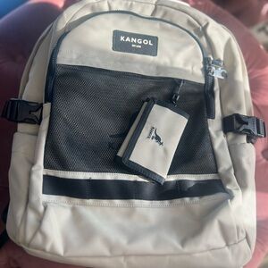 Kangol Cream and Black Men's Backpack